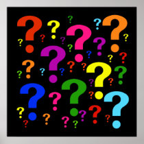Rainbow Question Marks Posters