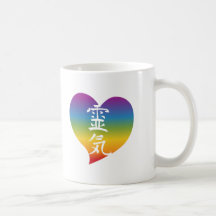 Rainbow Reiki Heart Coffee Mug