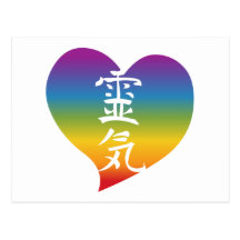 Rainbow Reiki Heart Postcard