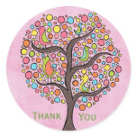 Rainbow Retro Tree Thank You Label Sticker