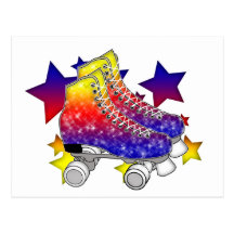 Rainbow Rollerskates Post Cards