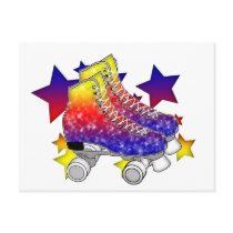Rainbow Rollerskates Post Cards