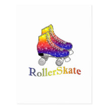 Rainbow Rollerskates Postcard