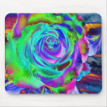 Rainbow rose and buds mousepad