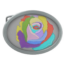 Rainbow Rose Belt Buckle