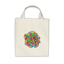 Rainbow Rose Canvas Bag