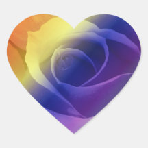 Rainbow Rose Design Sticker