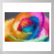Rainbow Rose Impressionist Posters