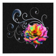 Rainbow Rose Invitation