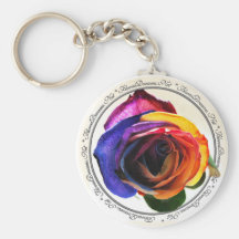 Rainbow Rose Keychain