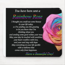 rainbow rose mouse mat