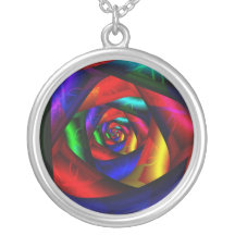 Rainbow rose necklace