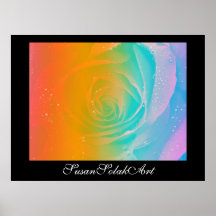 Rainbow Rose Poster