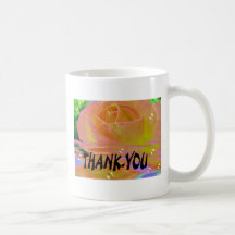 Rainbow Rose-"Thank-you" Coffee Mugs