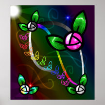 Rainbow roses print