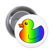 Rainbow Rubber Duck Pinback Button