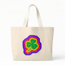 Rainbow shamrock design canvas bag