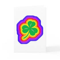 Rainbow shamrock design greeting cards