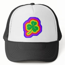 Rainbow shamrock design mesh hats