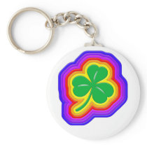 Rainbow shamrock design key chain