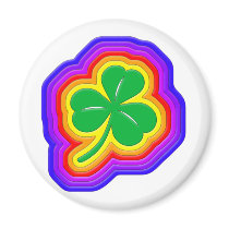 Rainbow shamrock design fridge magnet