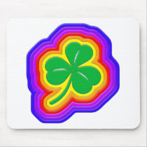 Rainbow shamrock design mouse pad