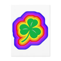 Rainbow shamrock design postcards