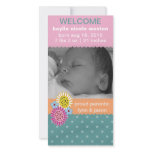 Rainbow Sherbert Birth Announcement Personalized Photo Card