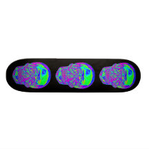 Rainbow Skull Custom Skate Board