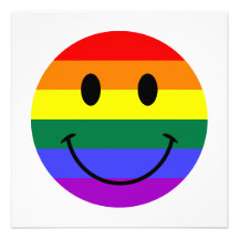 Rainbow Smiley Face Personalised Invites