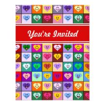 Rainbow Smiley Hearts squares Announcements