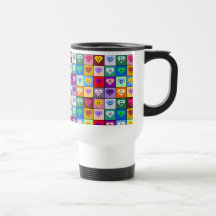 Rainbow Smiley Hearts squares Mugs