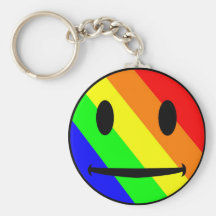 Rainbow Smiley Keychain