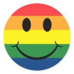 Rainbow Smiley Round Stickers
