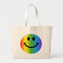 Rainbow Smiley Tote Bag