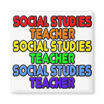 Rainbow Social Studies Teacher magnets