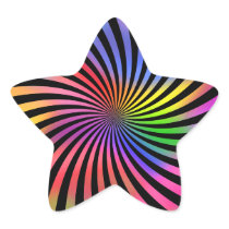 Rainbow Spiral Design: Star Sticker