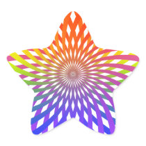 Rainbow Spiral Design: Star Sticker