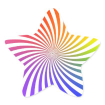 Rainbow Spiral Design: Star Sticker