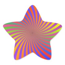Rainbow Spiral Design: Star Sticker