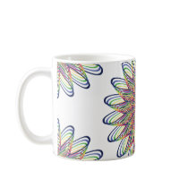 Rainbow Spiral Flower Design - White Background
