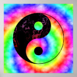 Rainbow Spiral Yin Yang Poster posters