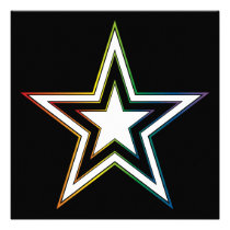 rainbow star invitations