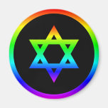 Rainbow Star of David Refrigerator Magnet