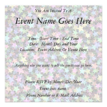 Rainbow Stars Personalised Invitations