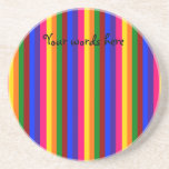 Rainbow stripes drink coaster