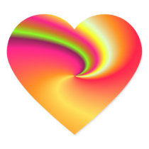Rainbow swirl background heart sticker