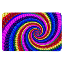 Rainbow Swirl Fractal Pattern Flexible Magnet