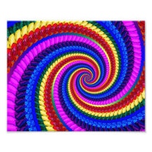 Rainbow Swirl Fractal Pattern Photographic Print