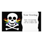 Rainbow Tears White Skull Custom Card photo cards